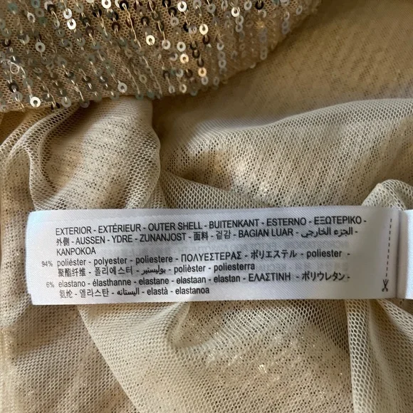 NEW ZARA SEQUIN GOLD COCKTAIL DRESS - Picture 10 of 12